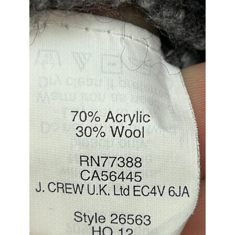 Wallace J. Crew Sweater Womens Large Gray Chunky Wool Blend Marled Knit